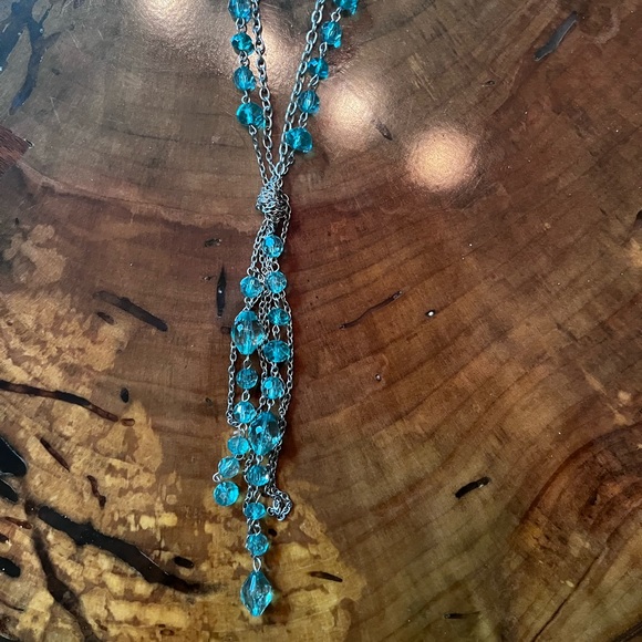 Beautiful long blue bead necklace - Picture 5 of 5